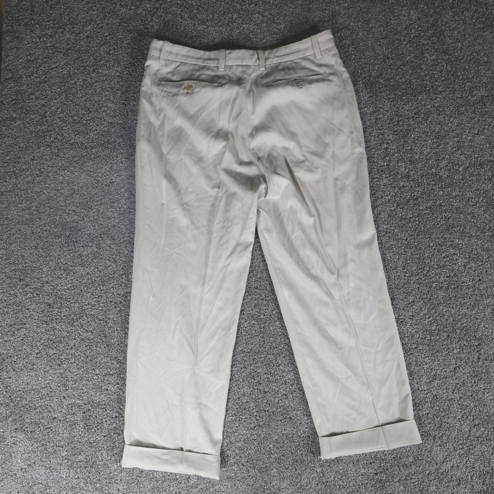 Tommy Bahama Island Bamboo Men's 38x30 White Pleated Cuffed Dress Pants
